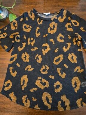BOMBOM Leopard Print Short Sleeve Top T-Shirt